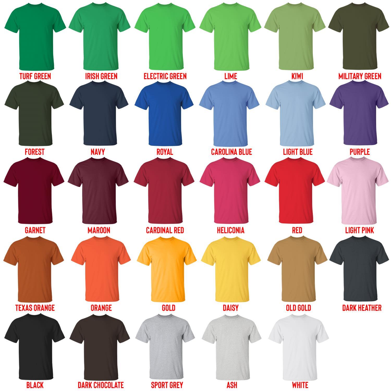 t shirt color chart - Kane Brown Merch